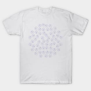 St Patricks Day Shamrock Floral Line Drawing Very Peri Periwinkle Color of the Year 2022 T-Shirt